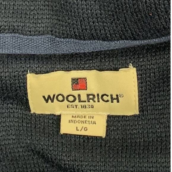 Woolrich Pullover Mens Large Blue 1/4 Zip Sweater Jacket Long Sleeve - Picture 3 of 8